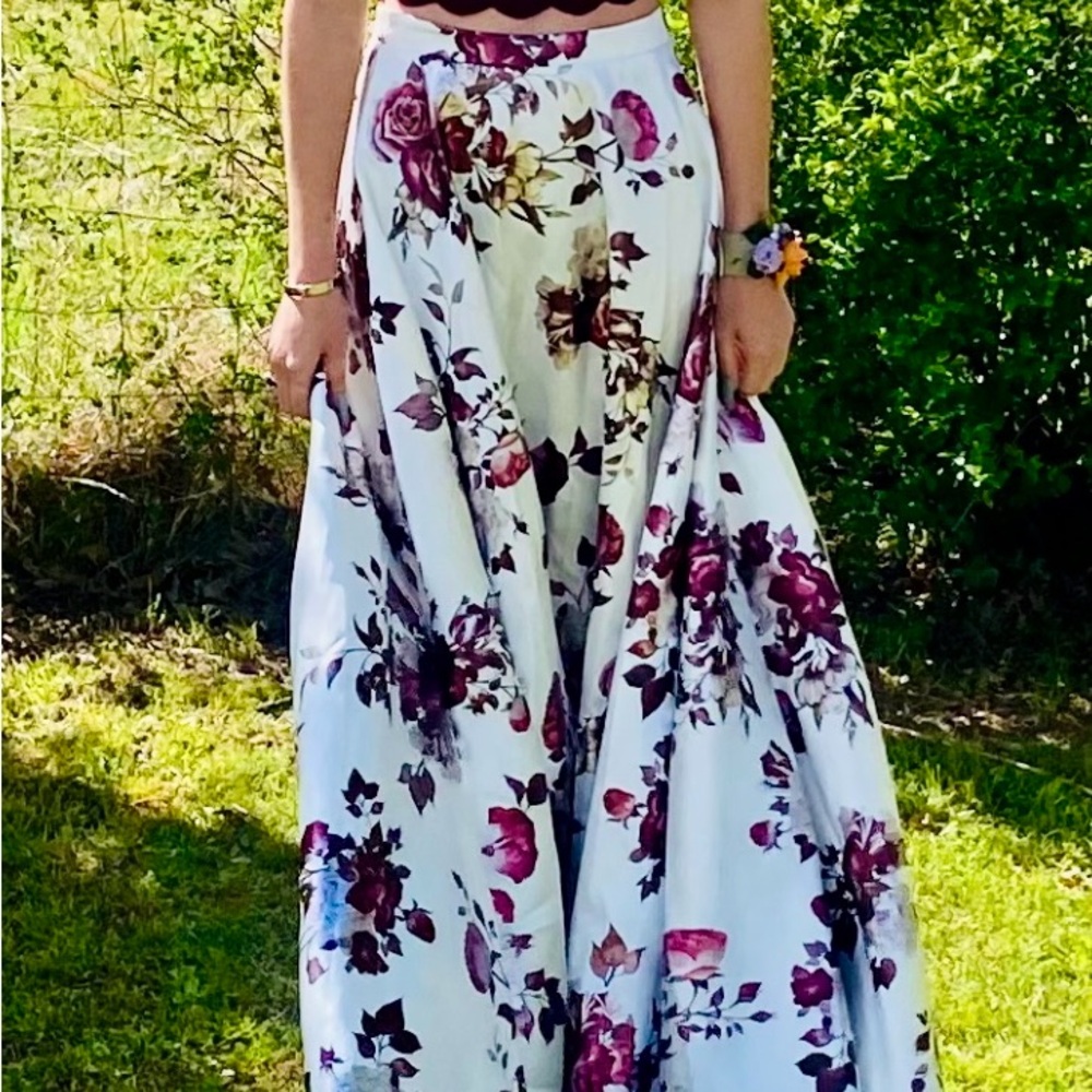 Floral 2 piece - prom, pageant formal dinner dress sz 5